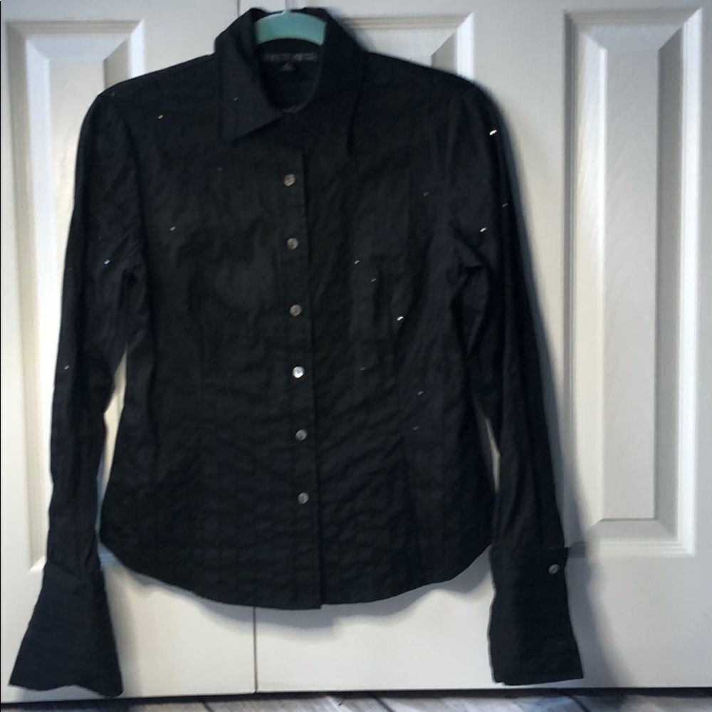 Lafayette 148 sequined button down top - 2 - Picture 2 of 8